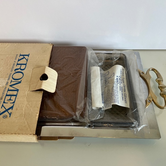 Kromex 60’s Chrome Stainless MCM Vogue Giftware Snack Serving Tray Original Box - Picture 13 of 15